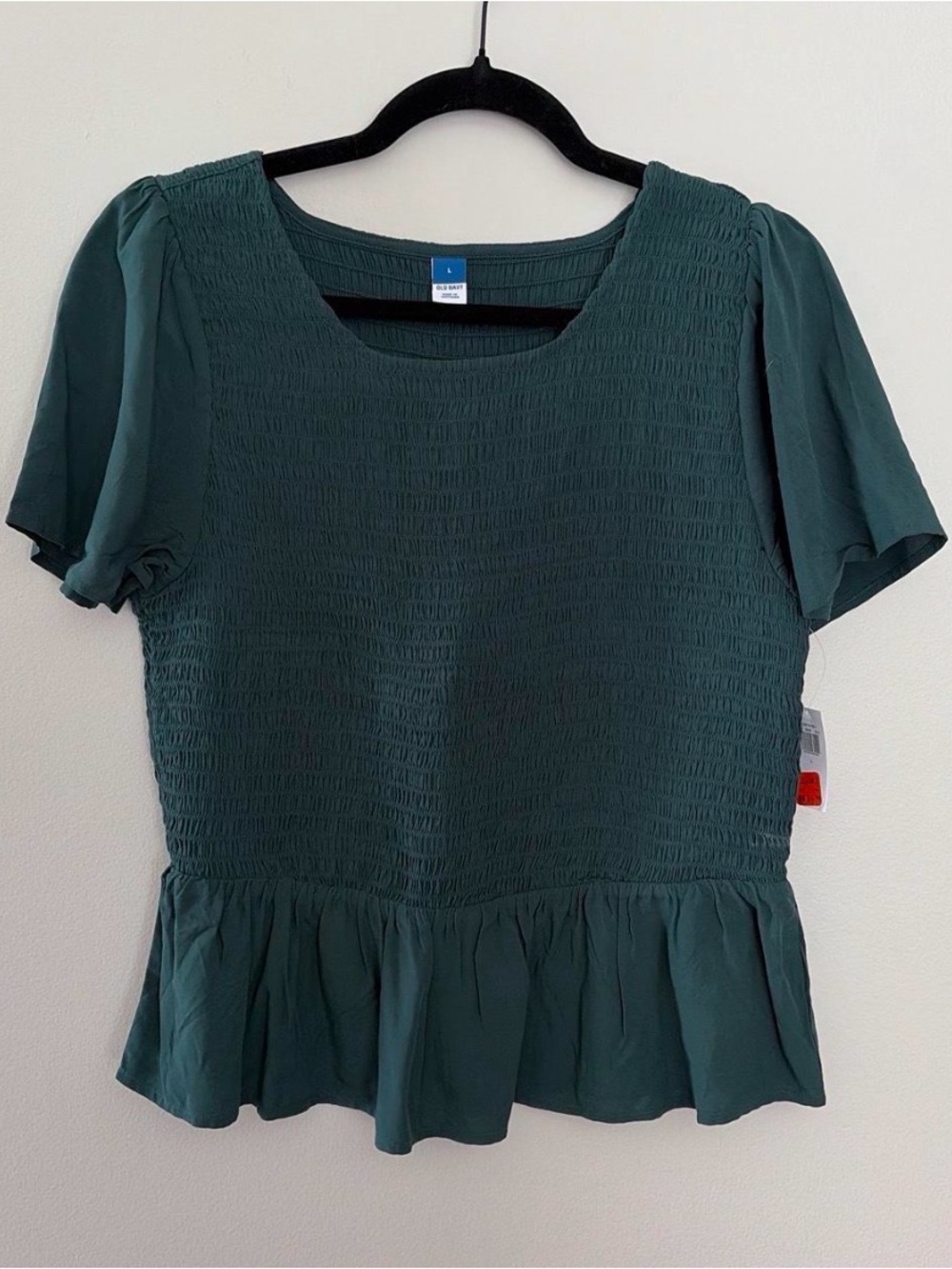 Old Navy Smocked Peplum Top - Teal Green